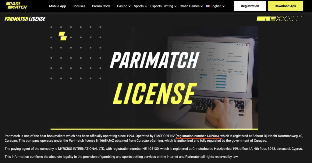 Parimatch Licensing Information